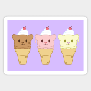 Ice cream cat trio Magnet